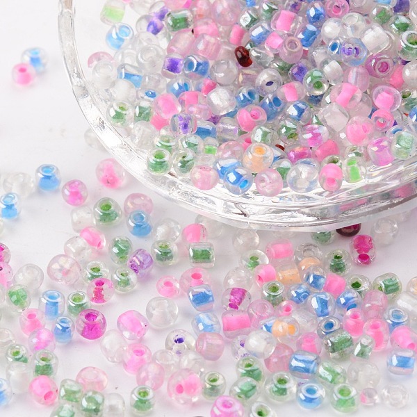PandaHall Round Glass Seed Beads, Round Hole, Inside Colors, Mixed Color, 6/0, 4mm, Hole: 1mm, about 4500pcs/bag Glass Multicolor
PandaHall Round Glass Seed Beads, Round Hole, Inside Colors, Mixed Color, 6/0, 4mm, Hole: 1mm, about 4500pcs/bag Glass Multicolor