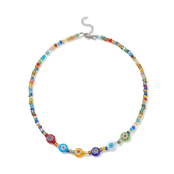 PandaHall Glass Seed Beaded Necklaces for Women, Millefiori Glass Beads Bib Necklaces, Mixed Color, 16.81 inch(42.7cm) Lampwork Multicolor
PandaHall Glass Seed Beaded Necklaces for Women, Millefiori Glass Beads Bib Necklaces, Mixed Color, 16.81 inch(42.7cm) Lampwork Multicolor