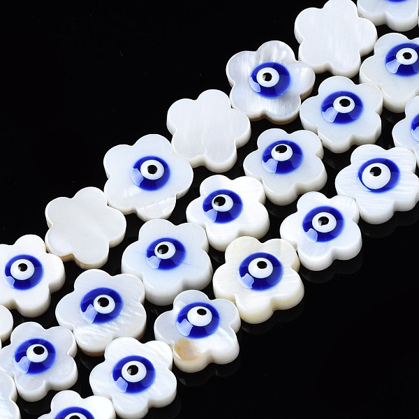 PandaHall Natural Freshwater Shell Beads, with Enamel, Flower with Evil Eye, Blue, 10.5x11x4.5mm, Hole: 0.7mm, about 38~39pcs/strand...
PandaHall Natural Freshwater Shell Beads, with Enamel, Flower with Evil Eye, Blue, 10.5x11x4.5mm, Hole: 0.7mm, about 38~39pcs/strand...