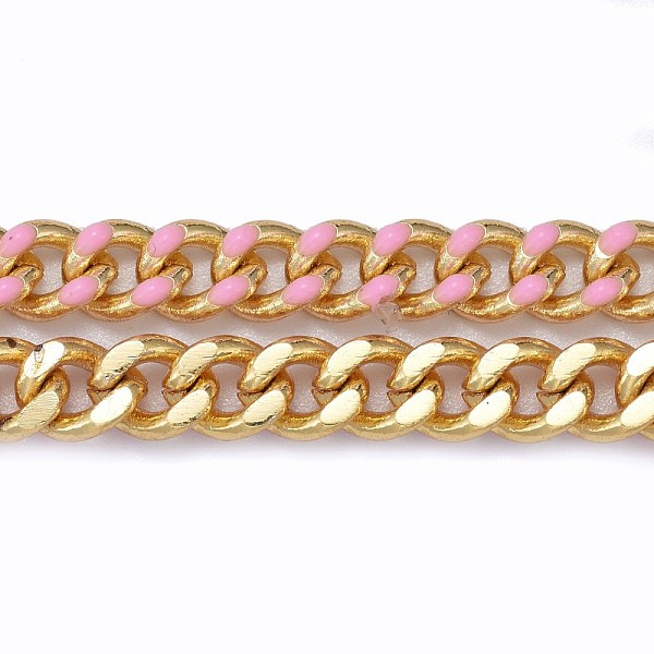 PandaHall Two Tone Handmade Brass Curb Chains, with Enamel and Spool, Unwelded, Long-Lasting Plated, Real 18K Gold Plated, Pink, 6x5x1.2mm...
PandaHall Two Tone Handmade Brass Curb Chains, with Enamel and Spool, Unwelded, Long-Lasting Plated, Real 18K Gold Plated, Pink, 6x5x1.2mm...