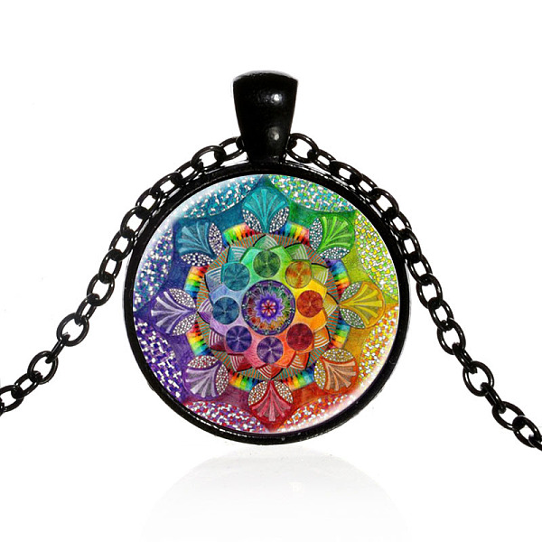 PandaHall Flower of Life Glass Pendant Necklace, Om Aum Ohm Symbol Alloy Jewelry for Women, Electrophoresis Black, 15.75 inch~19.76 inch...
PandaHall Flower of Life Glass Pendant Necklace, Om Aum Ohm Symbol Alloy Jewelry for Women, Electrophoresis Black, 15.75 inch~19.76 inch...