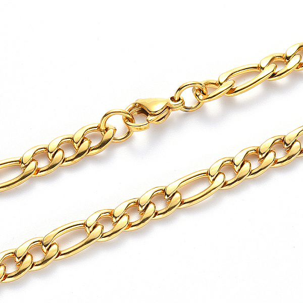 PandaHall Vacuum Plating 304 Stainless Steel Figaro Chain Necklaces, with Lobster Claw Clasp, Golden, Link: 6.5x3x0.8mm and 4.5x3x0.8mm...
PandaHall Vacuum Plating 304 Stainless Steel Figaro Chain Necklaces, with Lobster Claw Clasp, Golden, Link: 6.5x3x0.8mm and 4.5x3x0.8mm...