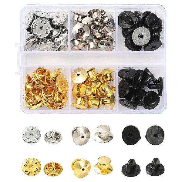 PandaHall 56Pcs 5 Style Brass & Alloy & Silicone Lapel Pin Back Kits, Butterfly Clutch Backing Pin Locking Clasp, Platinum & Golden...
PandaHall 56Pcs 5 Style Brass & Alloy & Silicone Lapel Pin Back Kits, Butterfly Clutch Backing Pin Locking Clasp, Platinum & Golden...