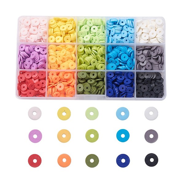 PandaHall 15 Colors Handmade Polymer Clay Beads, for DIY Jewelry Crafts Supplies, Disc/Flat Round, Heishi Beads, Mixed Color, 8x0.5~1mm..., Multicolor
PandaHall 15 Colors Handmade Polymer Clay Beads, for DIY Jewelry Crafts Supplies, Disc/Flat Round, Heishi Beads, Mixed Color, 8x0.5~1mm..., Multicolor