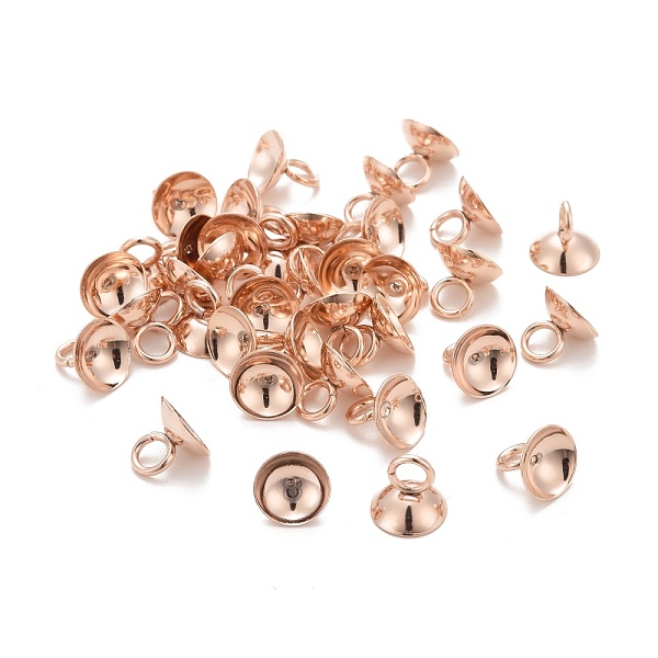 PandaHall 201 Stainless Steel Bead Cap Pendant Bails, for Globe Glass Bubble Cover Pendants, Rose Gold, 7x8mm, Hole: 3mm 201 Stainless Steel
PandaHall 201 Stainless Steel Bead Cap Pendant Bails, for Globe Glass Bubble Cover Pendants, Rose Gold, 7x8mm, Hole: 3mm 201 Stainless Steel