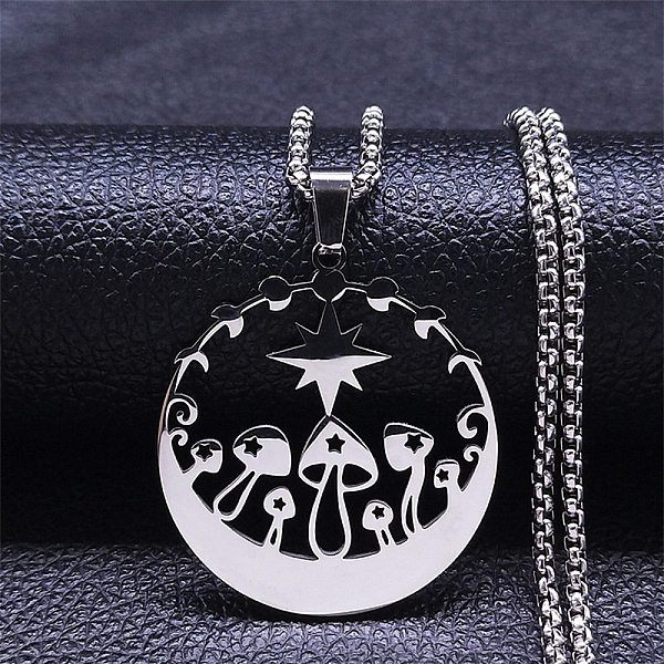 PandaHall 304 Stainless Steel Pendant Necklaces, Moon Phase & Star & Mushroom, Stainless Steel Color, 19.29 inch(49cm) 304 Stainless Steel...
PandaHall 304 Stainless Steel Pendant Necklaces, Moon Phase & Star & Mushroom, Stainless Steel Color, 19.29 inch(49cm) 304 Stainless Steel...