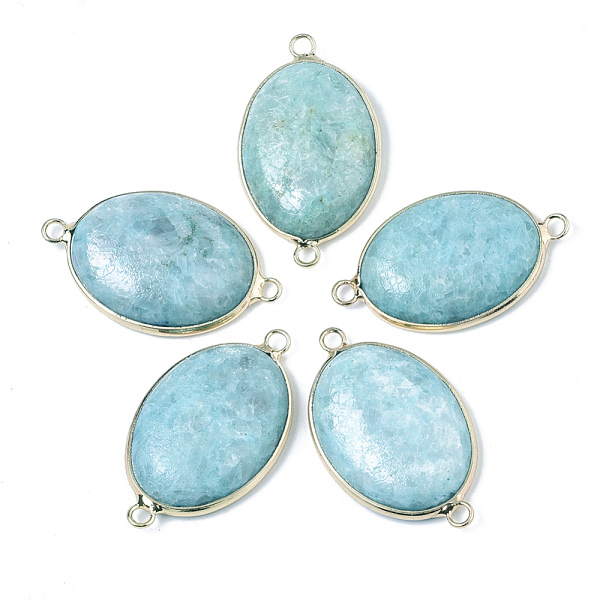 PandaHall Natural Dyed White Jade Links connectors, with Golden Plated Brass Loops, Oval, Turquoise, 38~40x23~24x7~8mm, Hole: 2.5mm White..., Green
PandaHall Natural Dyed White Jade Links connectors, with Golden Plated Brass Loops, Oval, Turquoise, 38~40x23~24x7~8mm, Hole: 2.5mm White..., Green