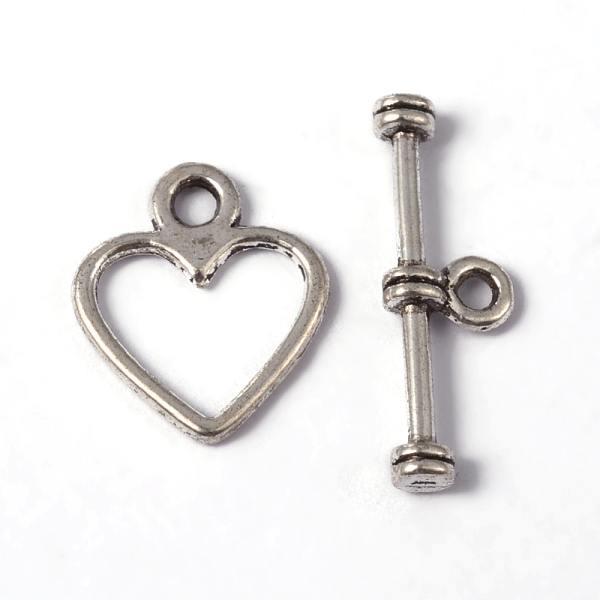 PandaHall Tibetan Style Alloy Toggle Clasps, Cadmium Free & Lead Free, Heart, Antique Silver, Heart: 14x12mm, Bar: 19mm, Hole: 1.5mm, about...
PandaHall Tibetan Style Alloy Toggle Clasps, Cadmium Free & Lead Free, Heart, Antique Silver, Heart: 14x12mm, Bar: 19mm, Hole: 1.5mm, about...
