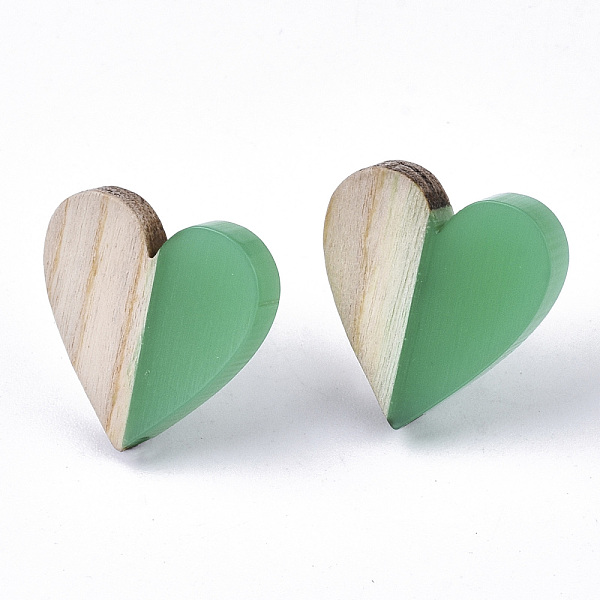 PandaHall Transparent Resin & Wood Stud Earrings, with 304 Stainless Steel Pin, Heart, Medium Sea Green, 15x14~15mm, Pin: 0.7mm Resin Heart
PandaHall Transparent Resin & Wood Stud Earrings, with 304 Stainless Steel Pin, Heart, Medium Sea Green, 15x14~15mm, Pin: 0.7mm Resin Heart