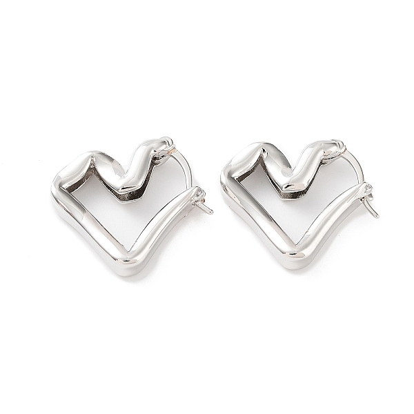 PandaHall Heart Rack Plating Brass Hoop Earrings for Women, Long-Lasting Plated, Lead Free & Cadmium Free, Platinum, 23x20.5x5mm Brass Heart
PandaHall Heart Rack Plating Brass Hoop Earrings for Women, Long-Lasting Plated, Lead Free & Cadmium Free, Platinum, 23x20.5x5mm Brass Heart