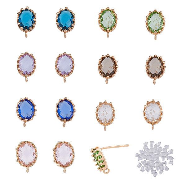 PandaHall SUPERFINDINGS 28Pcs 7 Color Brass Stud Earring Findings, with Glass and Vertical Loops, with 50Pcs Plastic Ear Nuts, Oval, Light..., Multicolor
PandaHall SUPERFINDINGS 28Pcs 7 Color Brass Stud Earring Findings, with Glass and Vertical Loops, with 50Pcs Plastic Ear Nuts, Oval, Light..., Multicolor