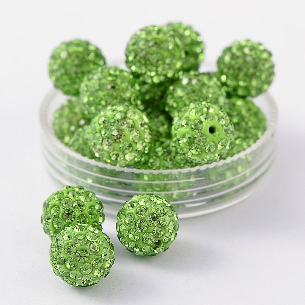 PandaHall Pave Disco Ball Beads, Polymer Clay Rhinestone Beads, Grade A, Round, Peridot, PP14(2~2.1mm), 10mm, Hole: 1.0~1.2mm Polymer..., Green
PandaHall Pave Disco Ball Beads, Polymer Clay Rhinestone Beads, Grade A, Round, Peridot, PP14(2~2.1mm), 10mm, Hole: 1.0~1.2mm Polymer..., Green