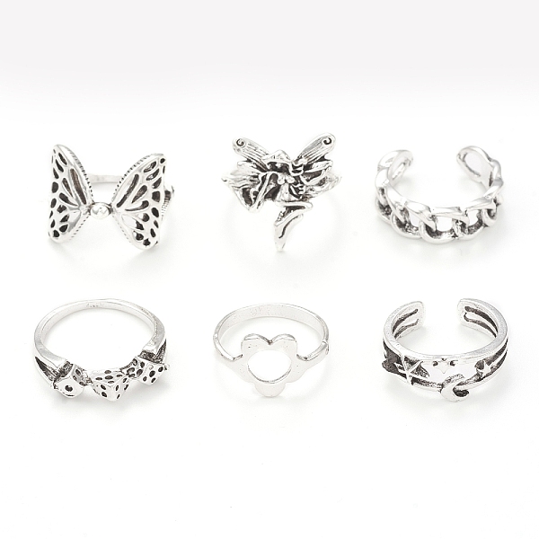 PandaHall Tibetan Style Alloy Stackable Rings Set, Gothic Jewelry for Women, Antique Silver, Inner Diameter: 16~17.3mm, 6Pcs/set Alloy
PandaHall Tibetan Style Alloy Stackable Rings Set, Gothic Jewelry for Women, Antique Silver, Inner Diameter: 16~17.3mm, 6Pcs/set Alloy