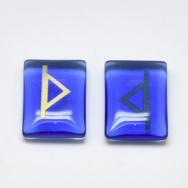 PandaHall Spray Painted Glass Cabochons, Rectangle with Runes/Futhark/Futhorc, Blue, 19~20x14~15x4.5~6mm, 25pcs/set Glass Rectangle Blue
PandaHall Spray Painted Glass Cabochons, Rectangle with Runes/Futhark/Futhorc, Blue, 19~20x14~15x4.5~6mm, 25pcs/set Glass Rectangle Blue