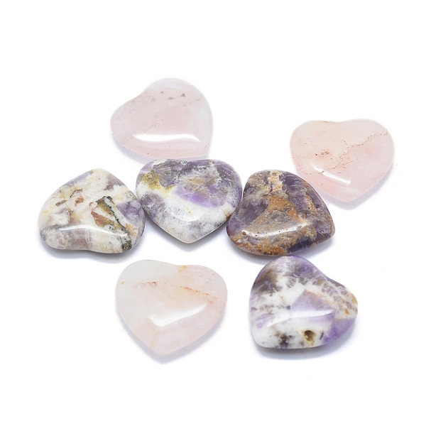 PandaHall Natural Amethyst/Rose Quartz Heart Love Stone, Pocket Palm Stone for Reiki Balancing, 29~30x29~30x7~8mm Mixed Stone Heart
PandaHall Natural Amethyst/Rose Quartz Heart Love Stone, Pocket Palm Stone for Reiki Balancing, 29~30x29~30x7~8mm Mixed Stone Heart
