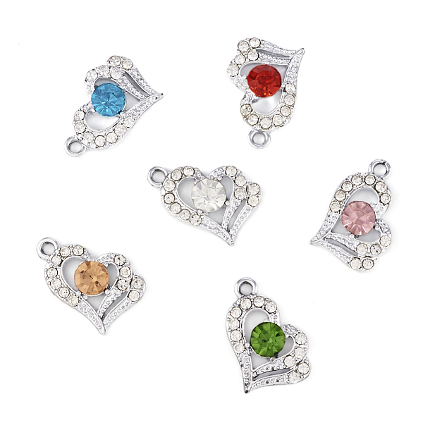 PandaHall 6Pcs 6 Colors Alloy Rhinestone Pendants, Silver, Heart Charms, Mixed Color, 20.5x13x5mm, Hole: 2mm, 1Pc/color Alloy+Rhinestone..., Multicolor
PandaHall 6Pcs 6 Colors Alloy Rhinestone Pendants, Silver, Heart Charms, Mixed Color, 20.5x13x5mm, Hole: 2mm, 1Pc/color Alloy+Rhinestone..., Multicolor