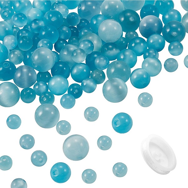 PandaHall DIY Cat Eye Round Beads Bracelets Making Kit, Including Cat Eye Round Beads, Elastic Thread, Sky Blue, Beads: 175Pcs/box Cat Eye
PandaHall DIY Cat Eye Round Beads Bracelets Making Kit, Including Cat Eye Round Beads, Elastic Thread, Sky Blue, Beads: 175Pcs/box Cat Eye