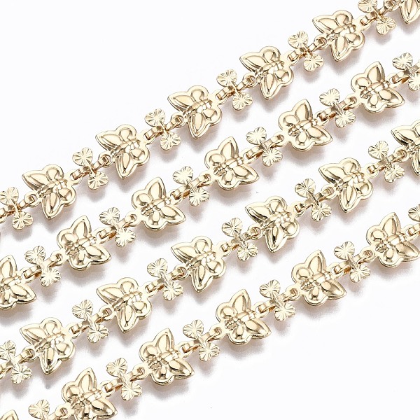 PandaHall Brass Chains, Butterfly Link Chains, Unwelded, with Spool , Light Gold, Butterfly: 9x8x2.3mm, Heart: 5.8x6.3x2.1mm, about 16.4...
PandaHall Brass Chains, Butterfly Link Chains, Unwelded, with Spool , Light Gold, Butterfly: 9x8x2.3mm, Heart: 5.8x6.3x2.1mm, about 16.4...
