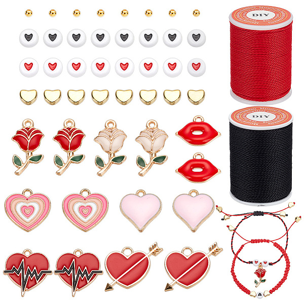 PandaHall ARRICRAFT Valentine's Day DIY Bracelet Making Kit, Including Rose & Heart & Lip Alloy Enamel Pendants, Plastic & Brass Beads, Red...
PandaHall ARRICRAFT Valentine's Day DIY Bracelet Making Kit, Including Rose & Heart & Lip Alloy Enamel Pendants, Plastic & Brass Beads, Red...