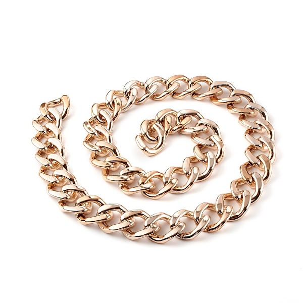 PandaHall UV Plating ABS Plastic Curb Chains, Twisted Chains, Rose Gold, 39x31.5x9mm, about 39.37 inch(1m)/strand Plastic
PandaHall UV Plating ABS Plastic Curb Chains, Twisted Chains, Rose Gold, 39x31.5x9mm, about 39.37 inch(1m)/strand Plastic
