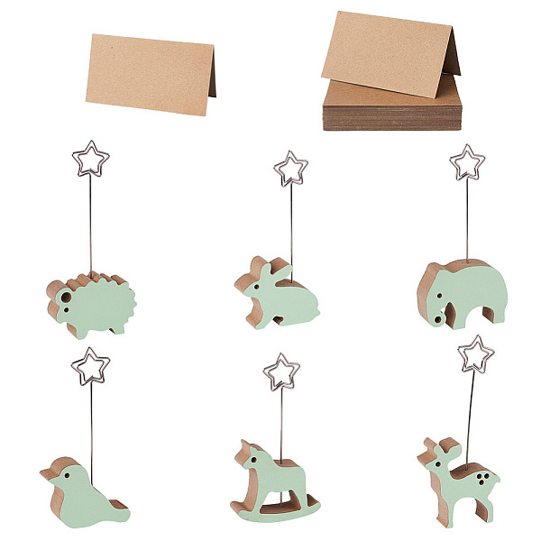PandaHall Kissitty 6Pcs 6 Style Animal Wood Name Card Holder, with Star Iron Clip and 50 Sheets Kraft Paper Table Plate, Bird & Deer &...
PandaHall Kissitty 6Pcs 6 Style Animal Wood Name Card Holder, with Star Iron Clip and 50 Sheets Kraft Paper Table Plate, Bird & Deer &...