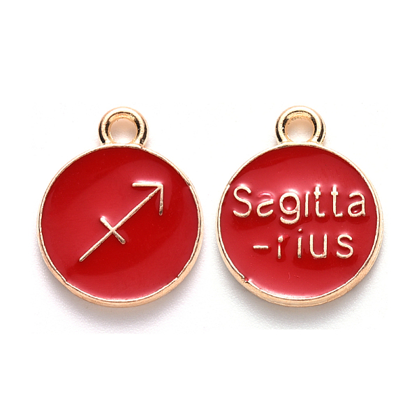 PandaHall Alloy Enamel Pendants, Cadmium Free & Lead Free, Flat Round with Constellation, Light Gold, Red, Sagittarius, 22x18x2mm, Hole...
PandaHall Alloy Enamel Pendants, Cadmium Free & Lead Free, Flat Round with Constellation, Light Gold, Red, Sagittarius, 22x18x2mm, Hole...