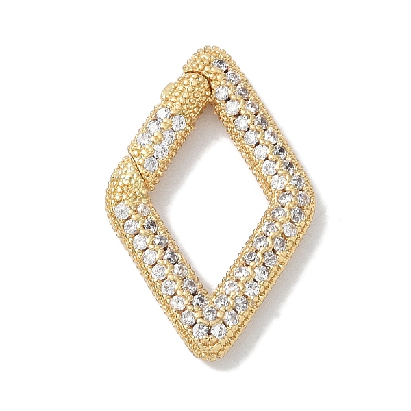 PandaHall Rack Plating Brass Micro Pave Cubic Zirconia Spring Gate Rings Clasps, Cadmium Free & Lead Free, Long-Lasting Plated, Rhombus..., Clear
PandaHall Rack Plating Brass Micro Pave Cubic Zirconia Spring Gate Rings Clasps, Cadmium Free & Lead Free, Long-Lasting Plated, Rhombus..., Clear