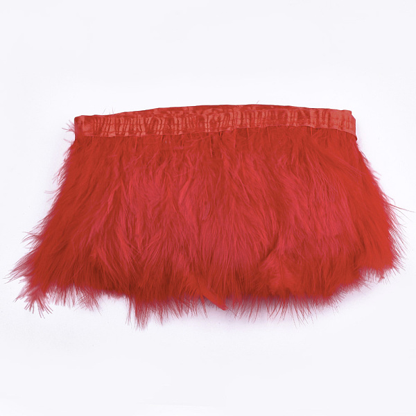 PandaHall Turkey Feather Fringe Trimming, Costume Accessories, Dyed, Red, 120~180mm, about 2m/bag Feather Feather Red
PandaHall Turkey Feather Fringe Trimming, Costume Accessories, Dyed, Red, 120~180mm, about 2m/bag Feather Feather Red