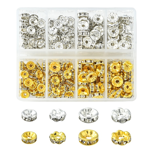PandaHall 240Pcs 8 Styles Iron & Brass Rhinestone Spacer Beads, for Jewelry Craft Making Findings, Rondelle, Straight Edge, Crystal, Golden..., Clear
PandaHall 240Pcs 8 Styles Iron & Brass Rhinestone Spacer Beads, for Jewelry Craft Making Findings, Rondelle, Straight Edge, Crystal, Golden..., Clear