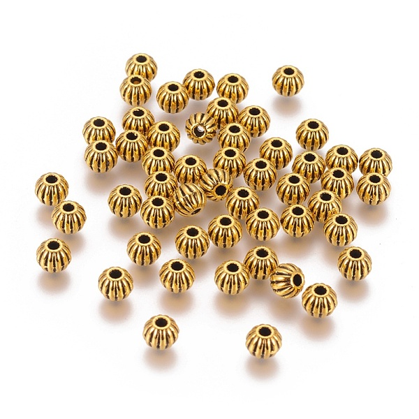 PandaHall Tibetan Style Alloy Beads, Lead Free & Nickel Free & Cadmium Free, Round, Antique Golden Color, about 6mm in diameter, hole: 1mm...
PandaHall Tibetan Style Alloy Beads, Lead Free & Nickel Free & Cadmium Free, Round, Antique Golden Color, about 6mm in diameter, hole: 1mm...
