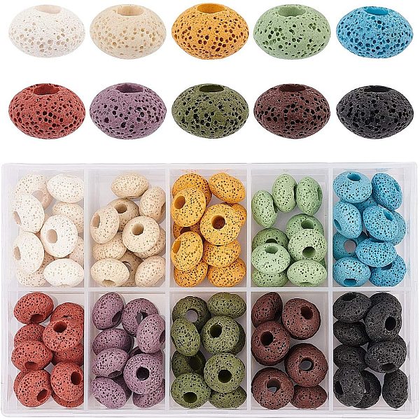 PandaHall 100 Pcs Natural Lava European Beads, 10 Colors Flat Round Large Hole Beads Lava Stone Rock Loose Beads Volcanic Gemstone for..., Multicolor
PandaHall 100 Pcs Natural Lava European Beads, 10 Colors Flat Round Large Hole Beads Lava Stone Rock Loose Beads Volcanic Gemstone for..., Multicolor