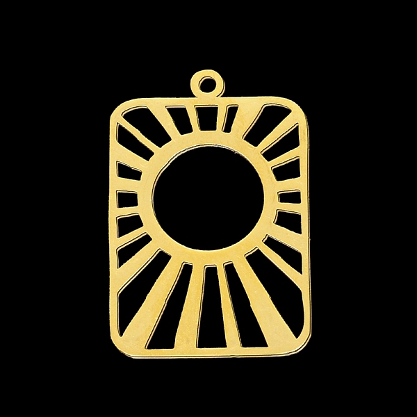 PandaHall 201 Stainless Steel Pendants, Laser Cut, Sunburst, Golden, 27.5x18.5x1mm, Hole: 1.6mm 201 Stainless Steel Rectangle
PandaHall 201 Stainless Steel Pendants, Laser Cut, Sunburst, Golden, 27.5x18.5x1mm, Hole: 1.6mm 201 Stainless Steel Rectangle