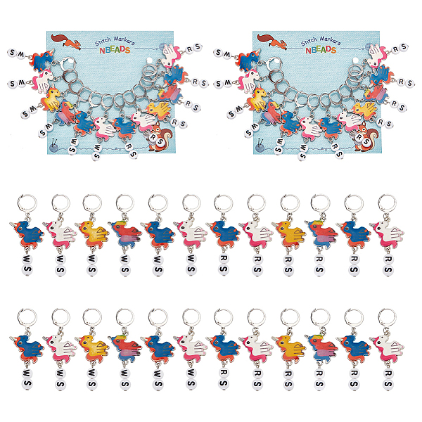 PandaHall Alloy Enamel & Acrylic Pendant Locking Stitch Markers, 304 Stainless Steel Leverback Earring Stitch Marker, Unicorn with Number..., Multicolor
PandaHall Alloy Enamel & Acrylic Pendant Locking Stitch Markers, 304 Stainless Steel Leverback Earring Stitch Marker, Unicorn with Number..., Multicolor