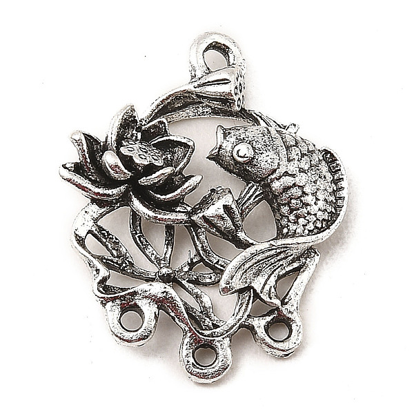 PandaHall Tibetan Style Alloy Chandelier Component Links, Carp Fish & Lotus Flower Connector, Antique Silver, 24x19x4.5mm, Hole: 1.6mm...
PandaHall Tibetan Style Alloy Chandelier Component Links, Carp Fish & Lotus Flower Connector, Antique Silver, 24x19x4.5mm, Hole: 1.6mm...