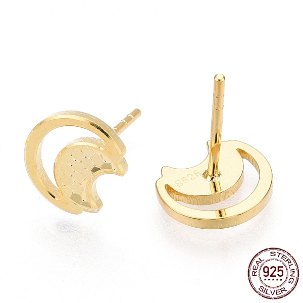 PandaHall 925 Sterling Silver Stud Earrings, Crescent Moon, Nickel Free, with S925 Stamp, Real 18K Gold Plated, 9x8.5mm, Pin: 0.9mm Sterling...
PandaHall 925 Sterling Silver Stud Earrings, Crescent Moon, Nickel Free, with S925 Stamp, Real 18K Gold Plated, 9x8.5mm, Pin: 0.9mm Sterling...