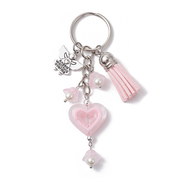 PandaHall Heart Acrylic Keychain, with Faux Suede Tassel & Angel Alloy Pendants and Iron Split Key Rings, Misty Rose, 9.8cm, Pendants...
PandaHall Heart Acrylic Keychain, with Faux Suede Tassel & Angel Alloy Pendants and Iron Split Key Rings, Misty Rose, 9.8cm, Pendants...