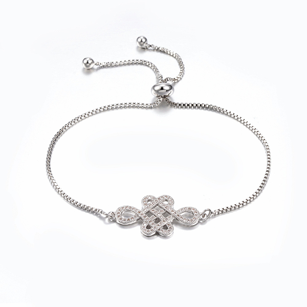 PandaHall Adjustable Brass Micro Pave Cubic Zirconia Bolo Bracelets, Slider Bracelets, with Brass Box Chains, Chinese Knot, Platinum, 10-5/8..., Clear
PandaHall Adjustable Brass Micro Pave Cubic Zirconia Bolo Bracelets, Slider Bracelets, with Brass Box Chains, Chinese Knot, Platinum, 10-5/8..., Clear