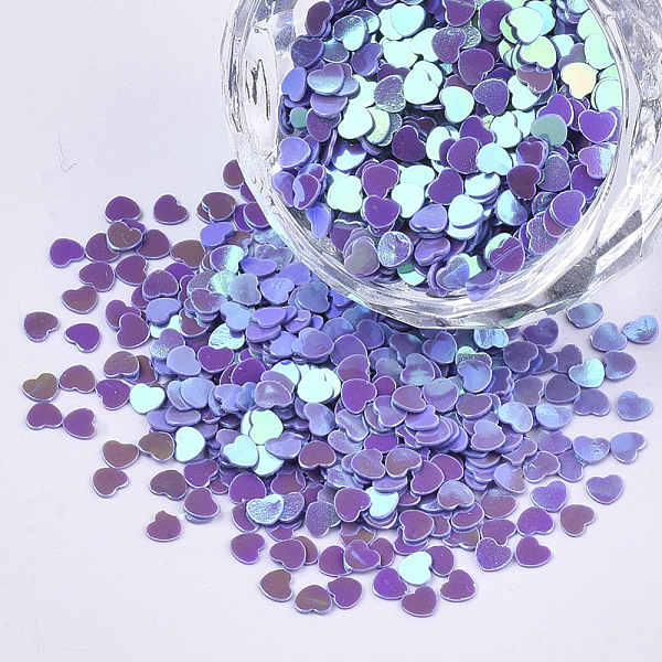 PandaHall Ornament Accessories, PVC Plastic Paillette/Sequins Beads, AB Color Plated, Heart, Blue Violet, 2.7x3x0.4mm, about 180000pcs/500g..., Purple
PandaHall Ornament Accessories, PVC Plastic Paillette/Sequins Beads, AB Color Plated, Heart, Blue Violet, 2.7x3x0.4mm, about 180000pcs/500g..., Purple