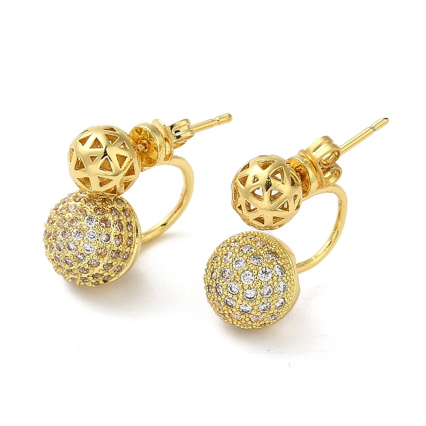 PandaHall Rack Plating Brass Micro Pave Cubic Zirconia Ball Stud Earrings for Women, Long-Lasting Plated, Lead Free & Cadmium Free, Real 18K... 
PandaHall Rack Plating Brass Micro Pave Cubic Zirconia Ball Stud Earrings for Women, Long-Lasting Plated, Lead Free & Cadmium Free, Real 18K...