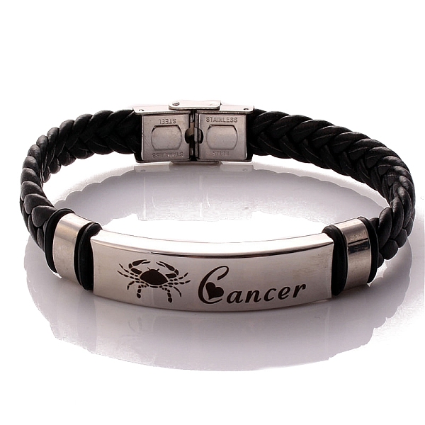PandaHall Braided Leather Cord Bracelets, Constellation Bracelet for Men, Cancer, 8-1/4 inch(21cm) Leather Cancer
PandaHall Braided Leather Cord Bracelets, Constellation Bracelet for Men, Cancer, 8-1/4 inch(21cm) Leather Cancer