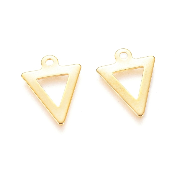 PandaHall 304 Stainless Steel Charms, Triangle, Real 24K Gold Plated, 12x9.5x0.5mm, Hole: 1mm 304 Stainless Steel Triangle
PandaHall 304 Stainless Steel Charms, Triangle, Real 24K Gold Plated, 12x9.5x0.5mm, Hole: 1mm 304 Stainless Steel Triangle
