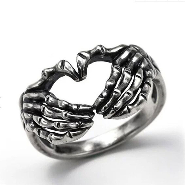 PandaHall Alloy Heart Hands Finger Ring for Women, Antique Silver, US Size 6(16.5mm) Alloy
PandaHall Alloy Heart Hands Finger Ring for Women, Antique Silver, US Size 6(16.5mm) Alloy
