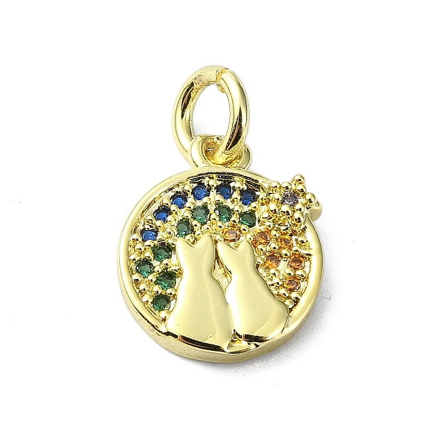 PandaHall Brass Micro Pave Colorful Cubic Zirconia Pendants, with Jump Ring, Flat Round with Cat Charm, Real 18K Gold Plated, 12x9.5x2mm..., Multicolor
PandaHall Brass Micro Pave Colorful Cubic Zirconia Pendants, with Jump Ring, Flat Round with Cat Charm, Real 18K Gold Plated, 12x9.5x2mm..., Multicolor
