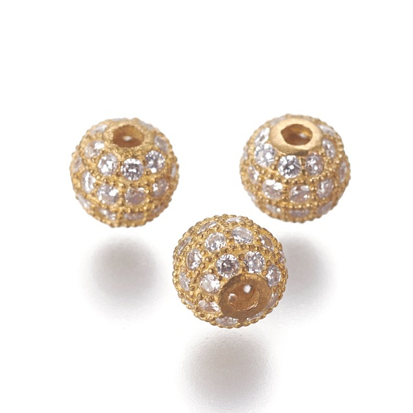 PandaHall Brass Micro Pave Cubic Zirconia Beads, Nickel Free, Round, Raw(Unplated), 6mm, Hole: 1.5mm Brass+Cubic Zirconia Rondelle
PandaHall Brass Micro Pave Cubic Zirconia Beads, Nickel Free, Round, Raw(Unplated), 6mm, Hole: 1.5mm Brass+Cubic Zirconia Rondelle