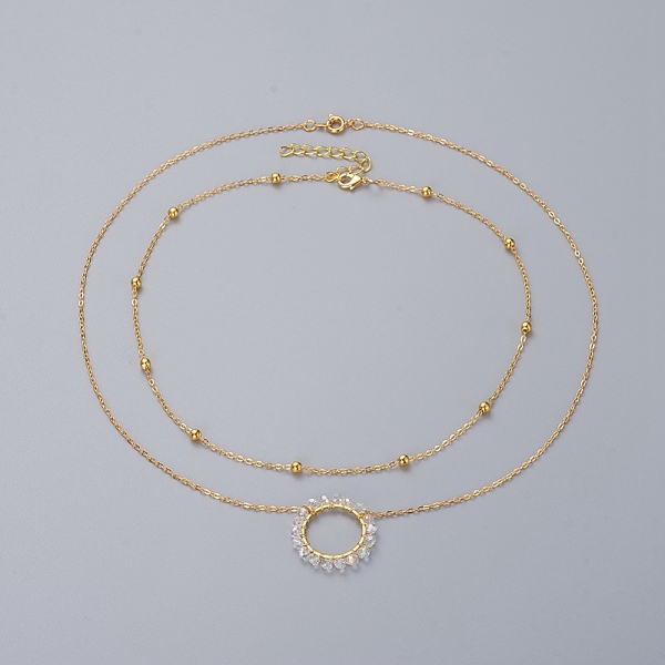 PandaHall Ring Electroplate Glass Beads Necklaces Sets, with Brass Cable Chains, Linking Rings and Lobster Claw Clasps, White, 14 inch(36cm)...
PandaHall Ring Electroplate Glass Beads Necklaces Sets, with Brass Cable Chains, Linking Rings and Lobster Claw Clasps, White, 14 inch(36cm)...