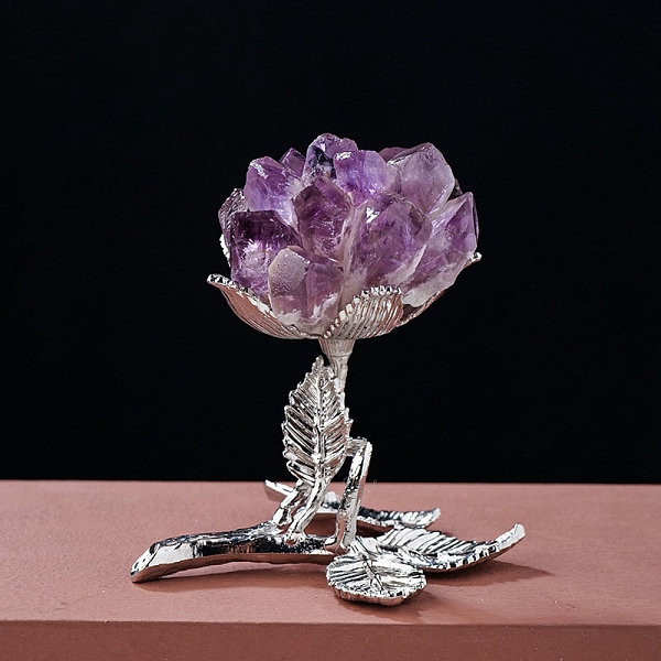 PandaHall Raw Natural Amethyst Display Decorations, Flower Platinum Tone Metal Base Statues for Home Office Decorations, 90~100x70~80mm...
PandaHall Raw Natural Amethyst Display Decorations, Flower Platinum Tone Metal Base Statues for Home Office Decorations, 90~100x70~80mm...