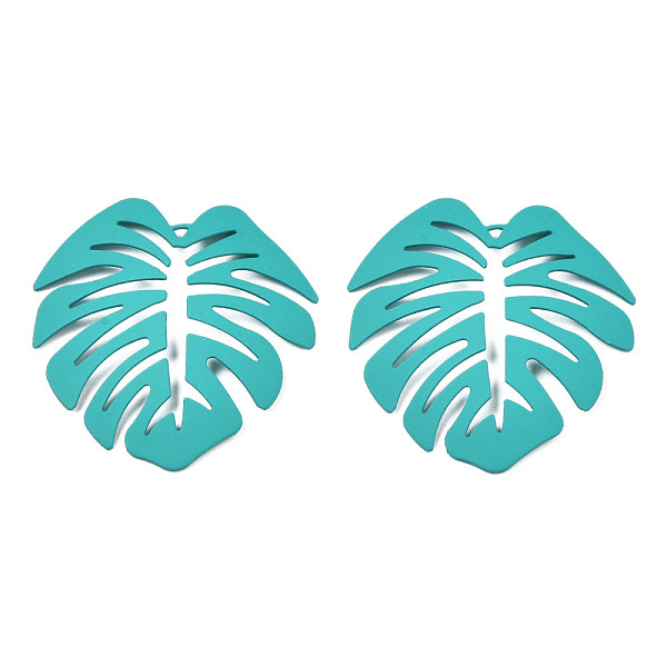 PandaHall Spray Painted Iron Pendants, Tropical Leaf, Dark Turquoise, 46x44x4.5mm, Hole: 1.6mm Iron Leaf
PandaHall Spray Painted Iron Pendants, Tropical Leaf, Dark Turquoise, 46x44x4.5mm, Hole: 1.6mm Iron Leaf