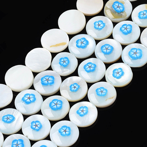 PandaHall Natural Freshwater Shell Enamel Beads, Flat Round with Flower, Deep Sky Blue, 11x3mm, Hole: 0.8mm, about 32pcs/strand, 14.37 inch...
PandaHall Natural Freshwater Shell Enamel Beads, Flat Round with Flower, Deep Sky Blue, 11x3mm, Hole: 0.8mm, about 32pcs/strand, 14.37 inch...