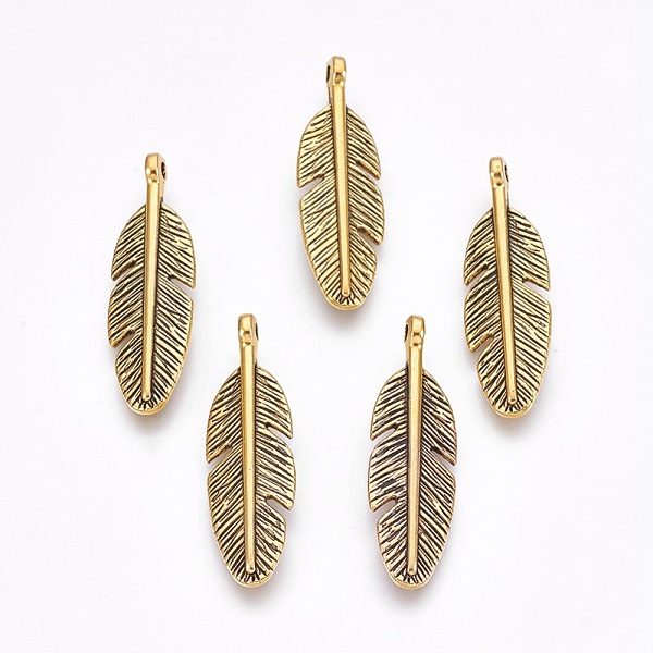 PandaHall Tibetan Style Alloy Pendants, Lead Free & Cadmium Free, Feather, Antique Golden, about 30mm long, 9mm wide, 2mm thick, Hole: 2mm...
PandaHall Tibetan Style Alloy Pendants, Lead Free & Cadmium Free, Feather, Antique Golden, about 30mm long, 9mm wide, 2mm thick, Hole: 2mm...