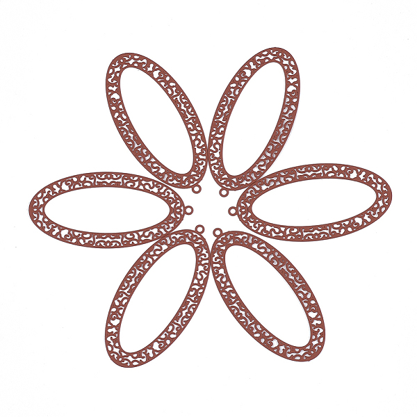 PandaHall 430 Stainless Steel Filigree Big Pendants, Spray Painted, Etched Metal Embellishments, Oval, Sienna, 50.5x24x0.5mm, Hole: 1.5mm..., Brown
PandaHall 430 Stainless Steel Filigree Big Pendants, Spray Painted, Etched Metal Embellishments, Oval, Sienna, 50.5x24x0.5mm, Hole: 1.5mm..., Brown